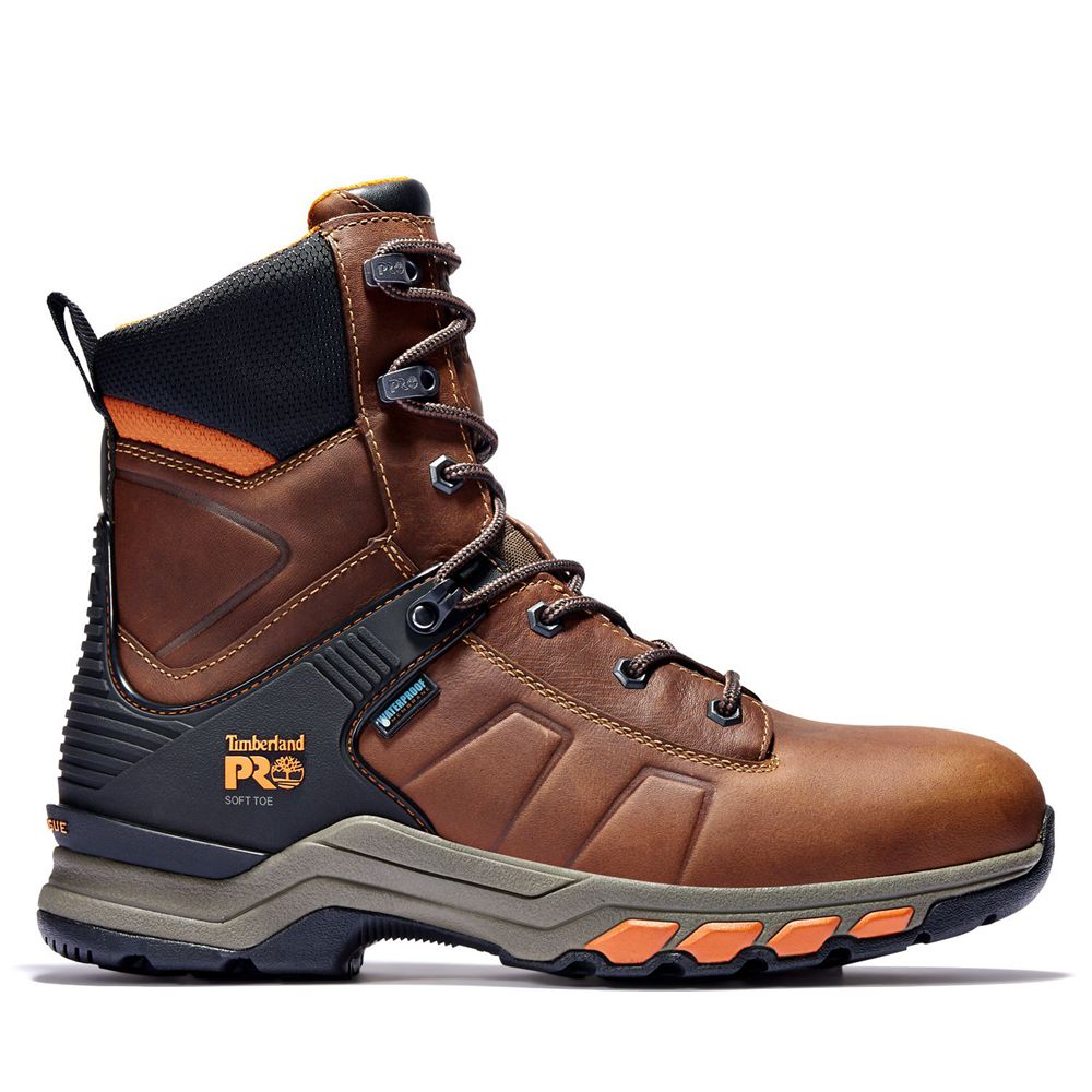 Botas de Trabajo Masculino - Timberland Pro® Hypercharge 8" Soft Toe - JBVWU7410 - Marrom/Pretas